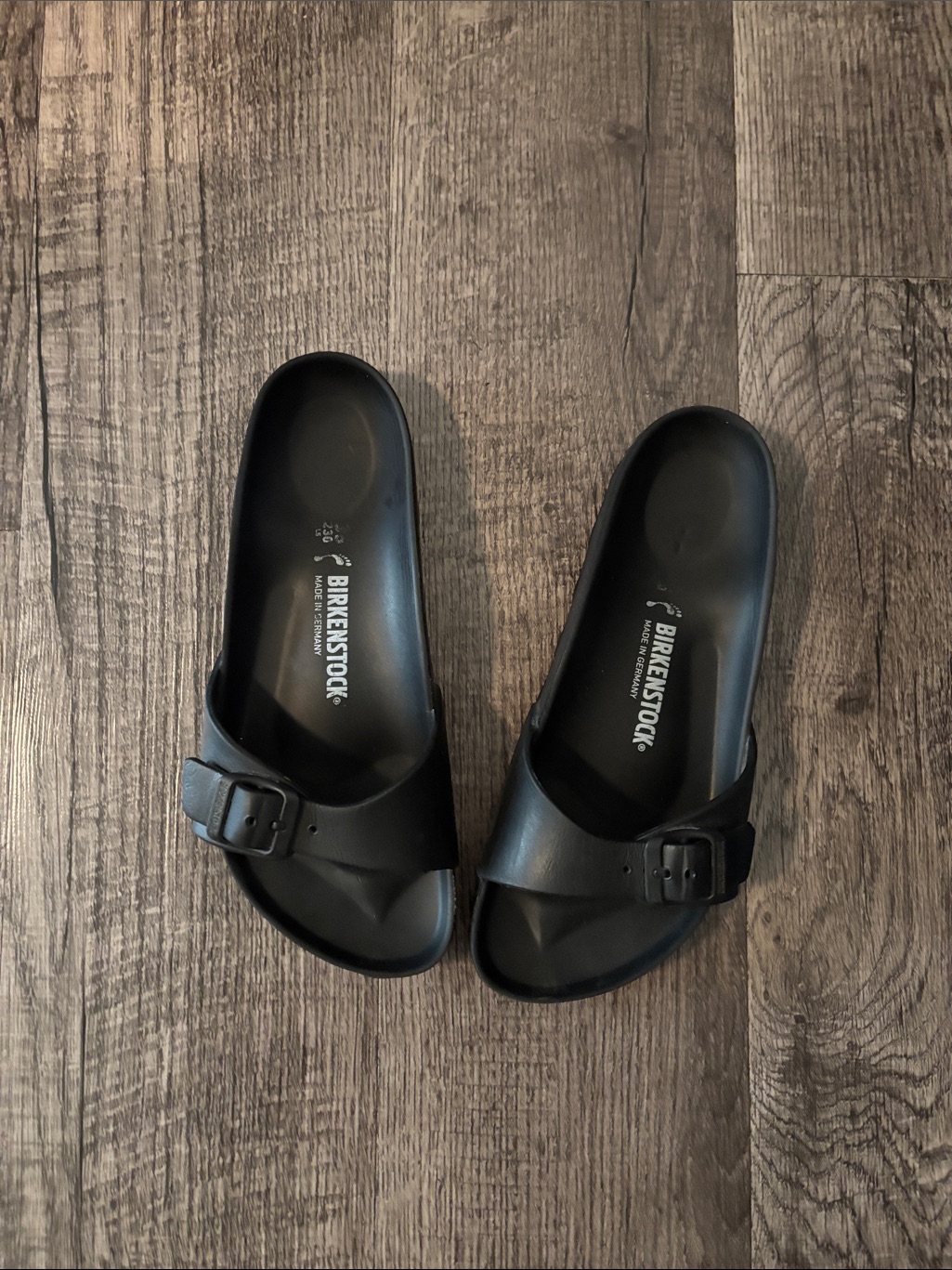 Birkenstock OneStrap Rubber Sandals  Black  Size 36